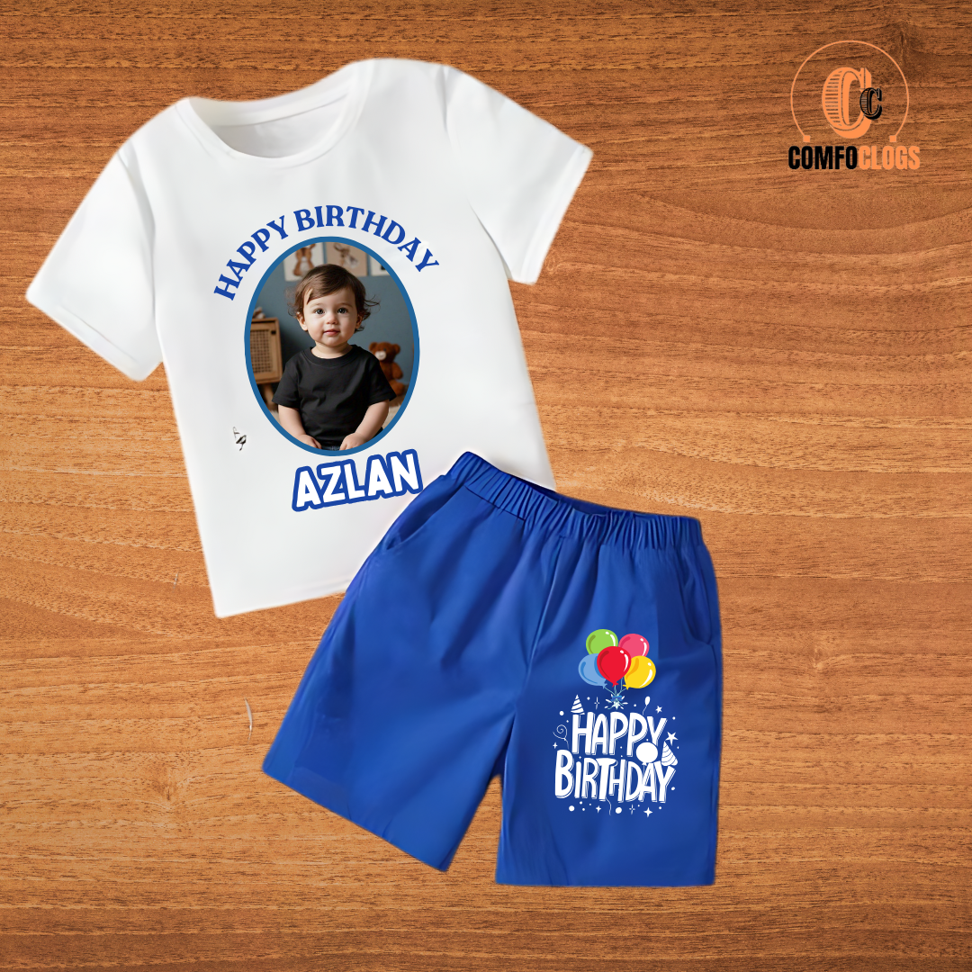 🎉👶 Comfoclogs® Happy Birthday T-Shirt + Short Set