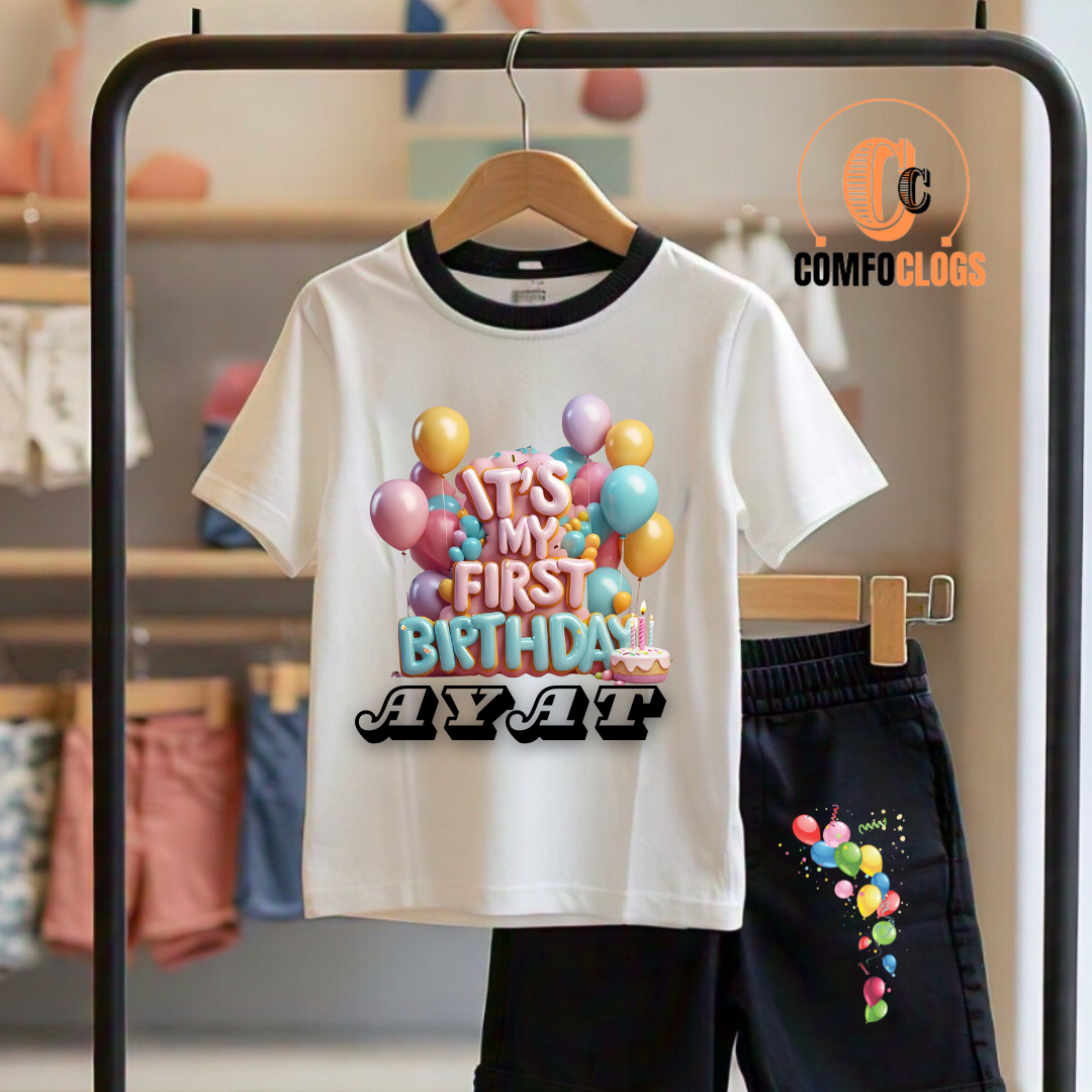 🎉👶 Comfclogs® It’s My 1st Birthday T-Shirt + Short Set