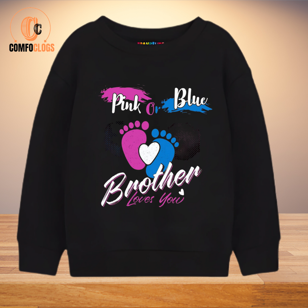 Pink or blue i love you print fleece tracksuit