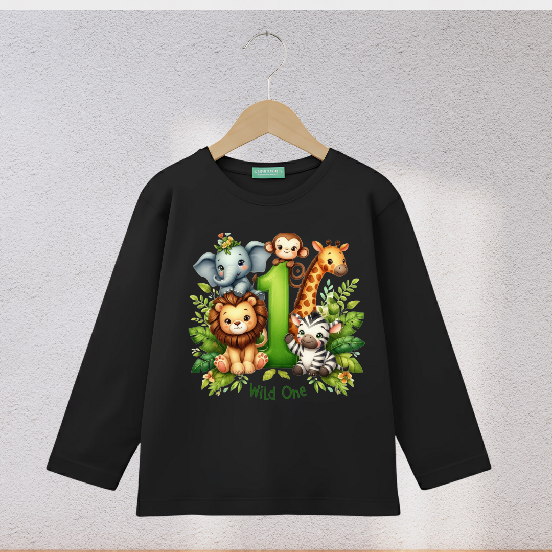 Custom Jungle Theme Birthday Kids T-Shirt