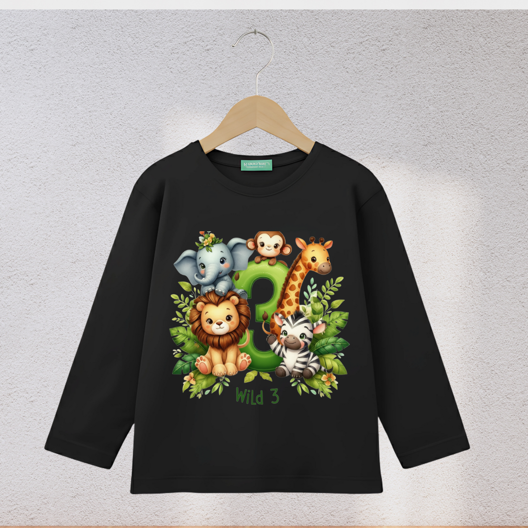 Custom Jungle Theme Birthday Kids T-Shirt