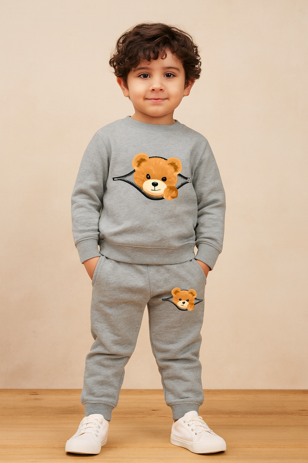 Bear Print Kids Tracksuit