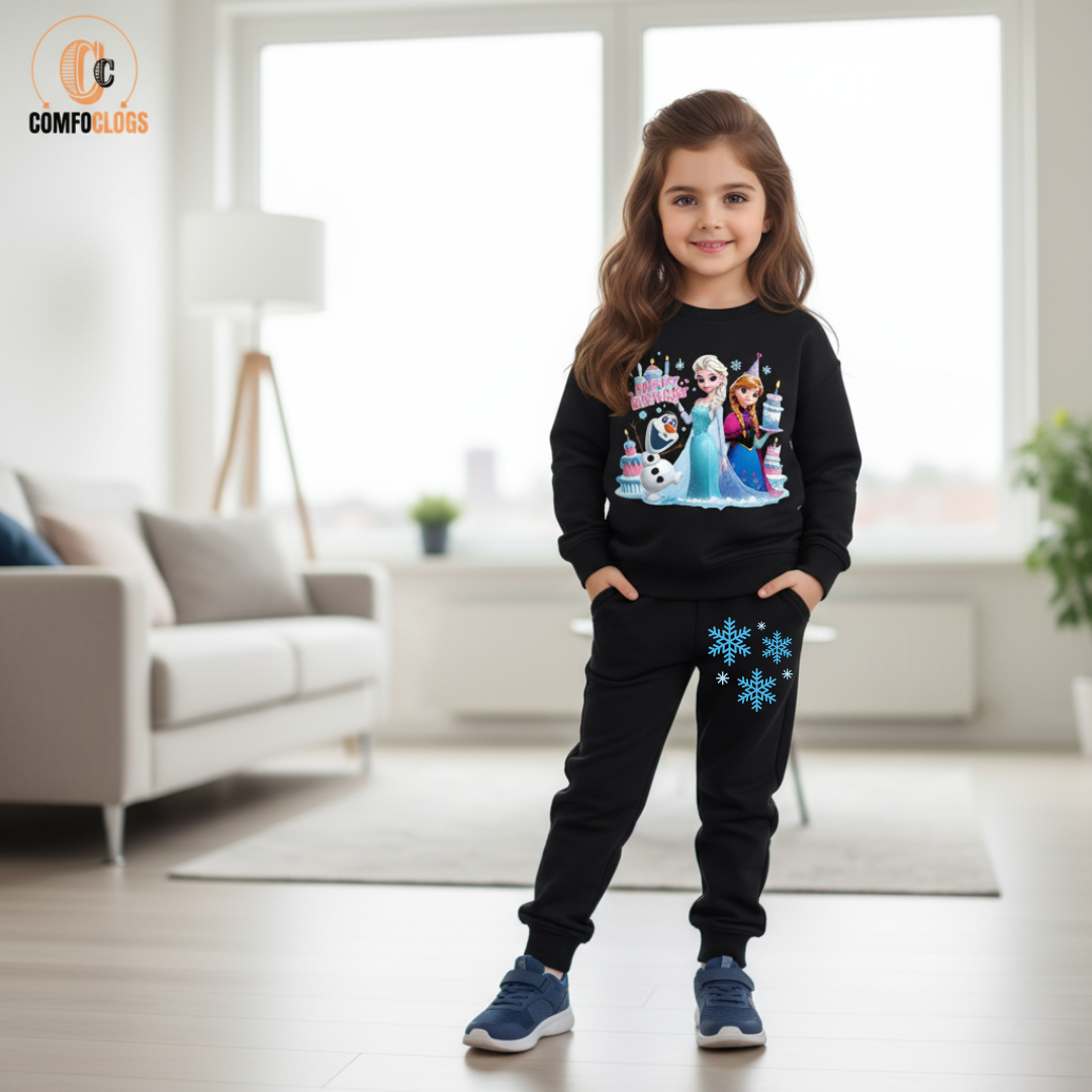 Elsa Birthday print fleece tracksuit