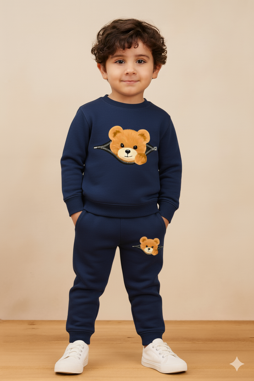 Bear Print Kids Tracksuit