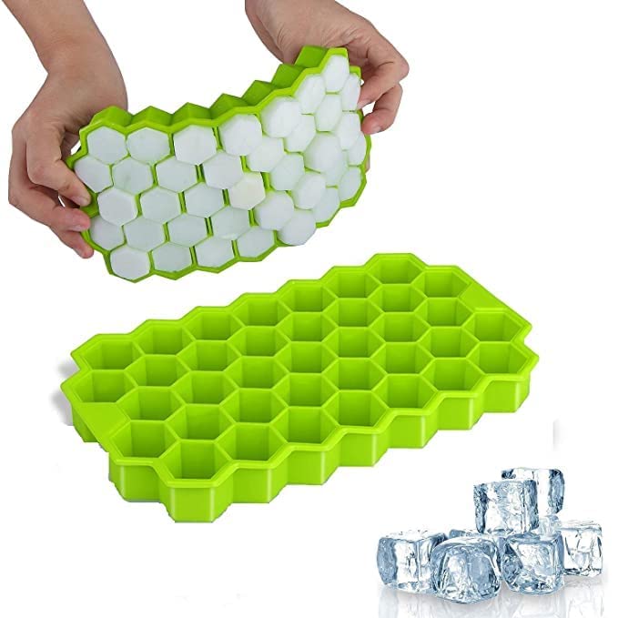 Silicone Ice Cube Tray 37 Grid | Honeycomb Flexible Ice Mould for Drinks, Kitchen Use