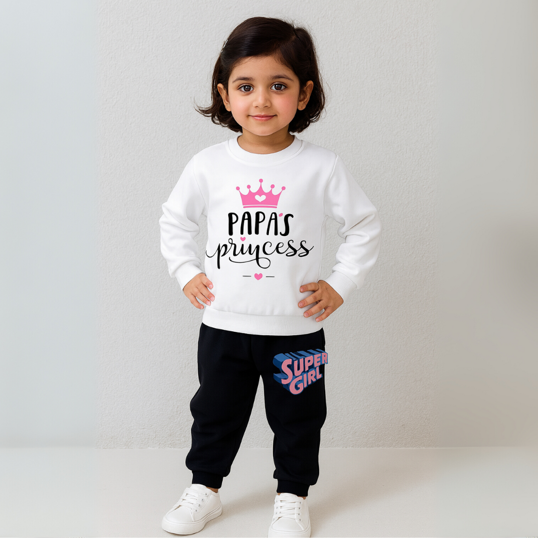Papa Princess Fleece Tracksuit for Girls