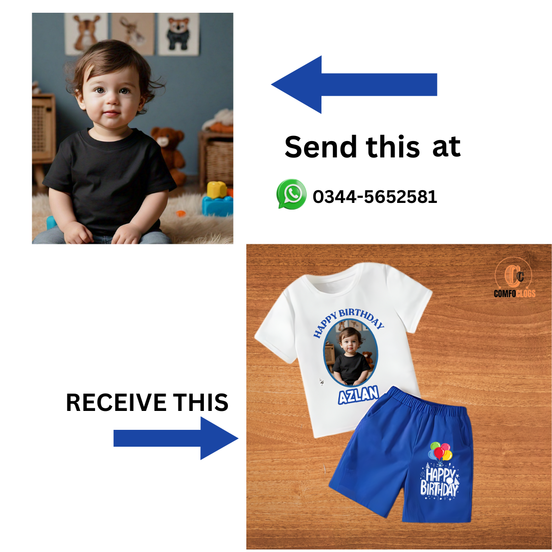 🎉👶 Comfoclogs® Happy Birthday T-Shirt + Short Set