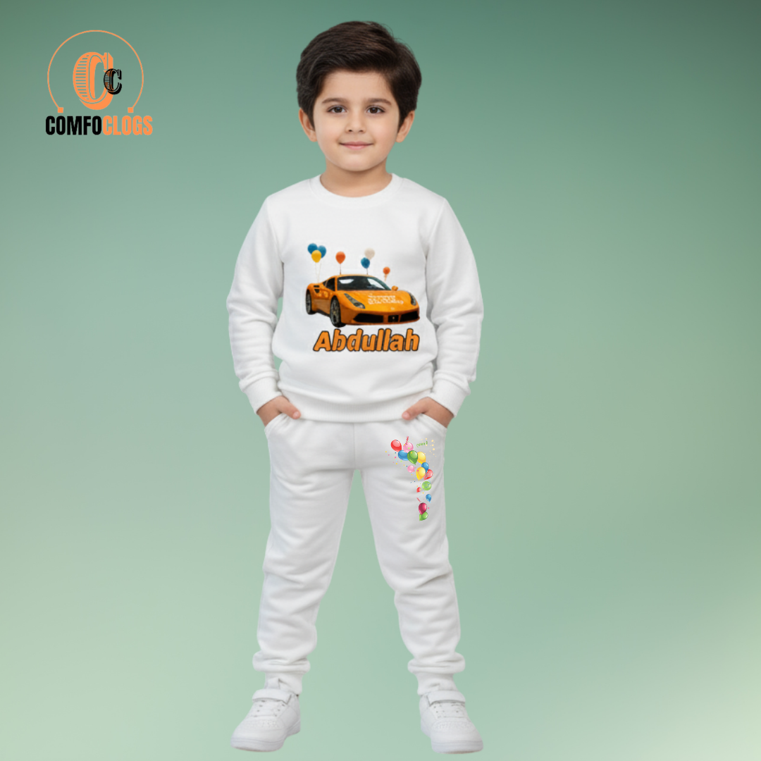 Custom car theme fleece tracksuit
