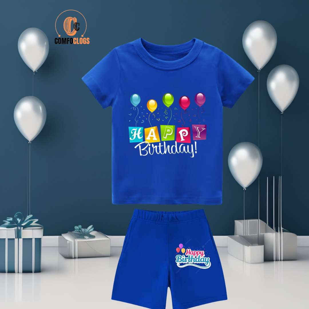 ๐ Happy Birthday T-Shirt with Short โ Adorable Birthday Outfit for Kids ๐