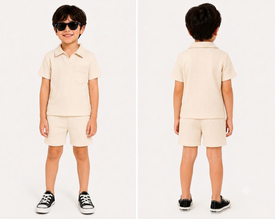 Premium Boys plain Polo & Shorts Set