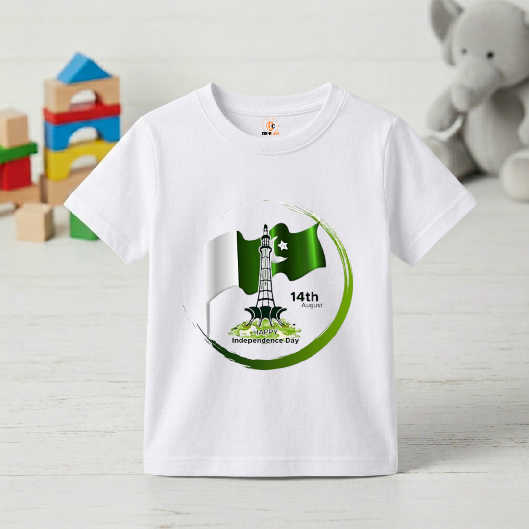 14 August Pakistan Flag Kids T-Shirt