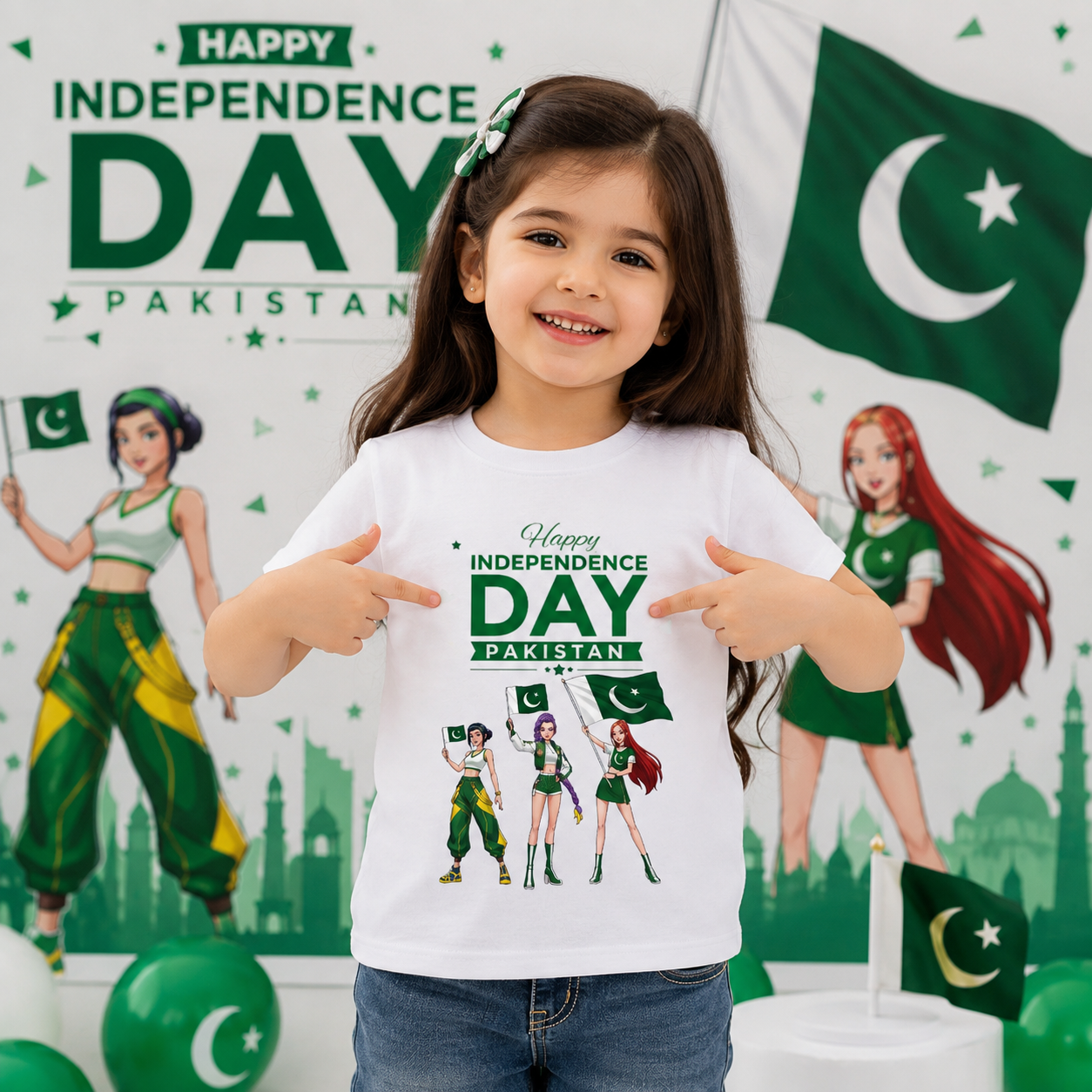 Happy Independence Day Pakistan Kids T-Shirt