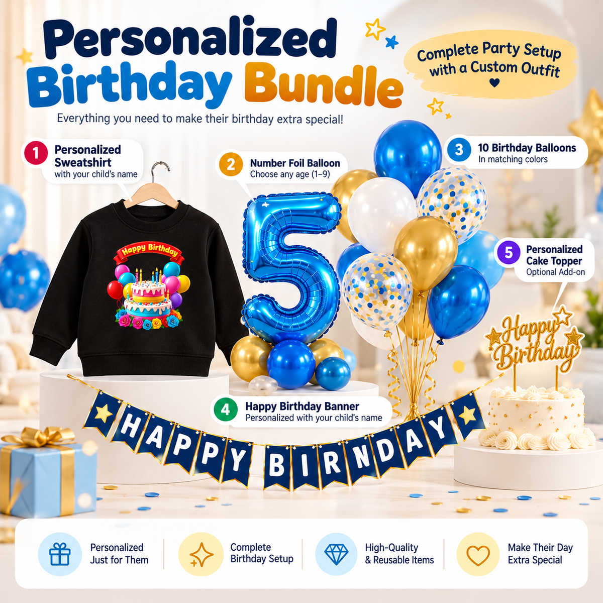 Personalized Kids Birthday Bundle | Custom Name Gift