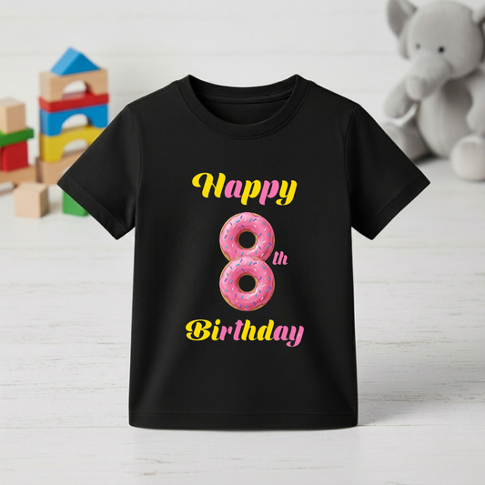 8th Birthday T-Shirt Donut theme