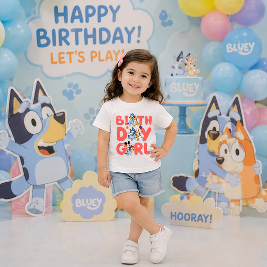 Bluey Theme Birthday T-Shirt for Kids