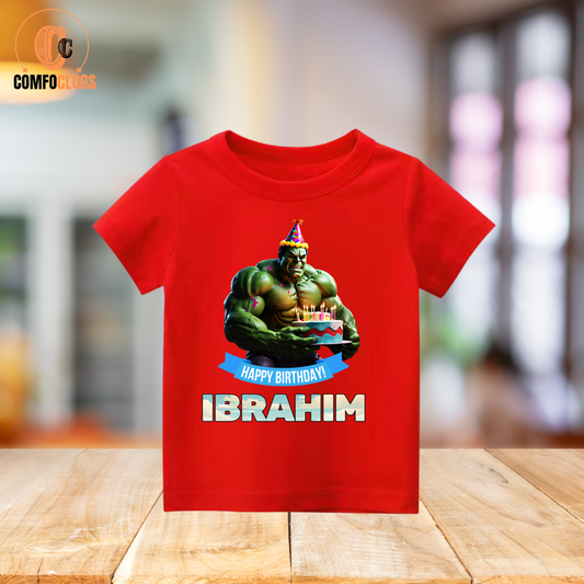Comfoclogs® Custom Birthday T-Shirt for Boys – Hulk Theme! 🟢💪