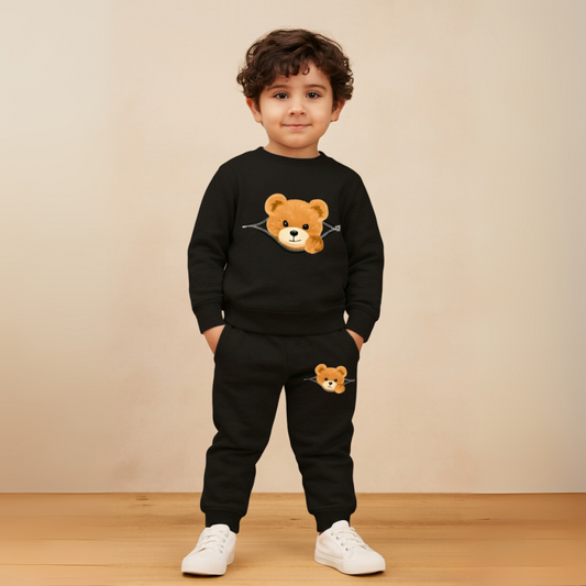 Bear Print Kids Tracksuit