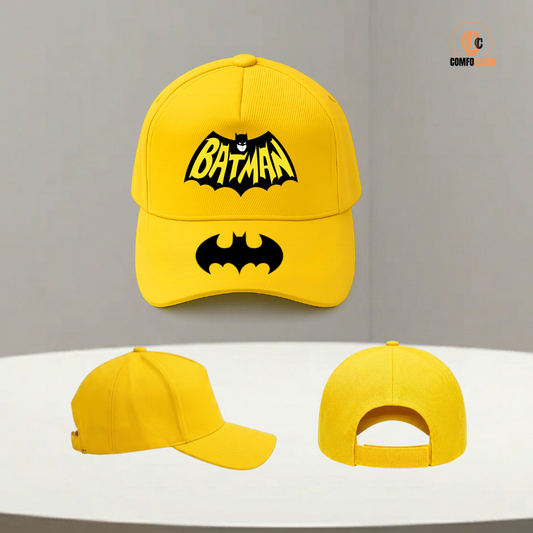 Kids Batman Yellow Cap | Adjustable Superhero  Cap for Boys