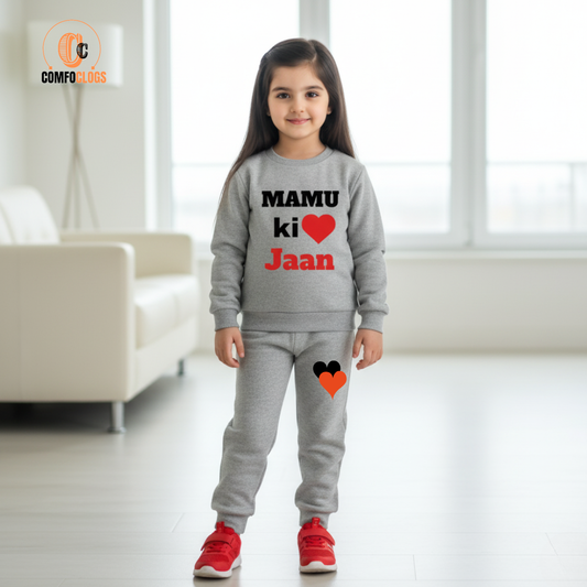 MAMU KI JANN print  fleece tracksuit