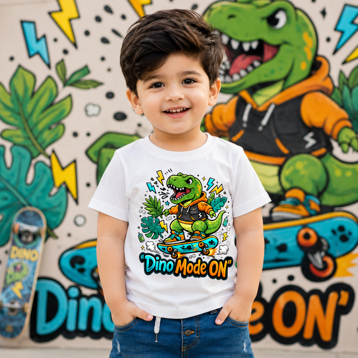 Dino Mode ON Kids T-Shirt