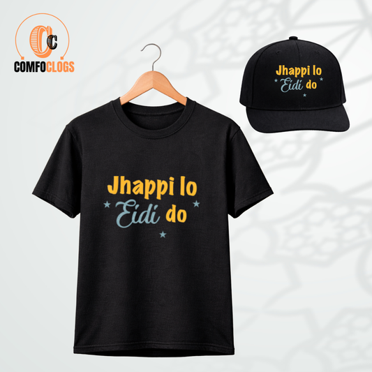 Jhappi Lo Eidi Do Eid T-Shirt & Cap