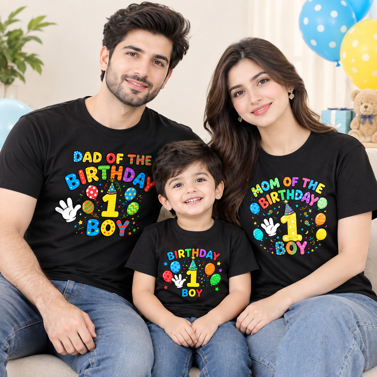 Family Birthday T-Shirts – Dad, Mom & Birthday Boy Matching Tees