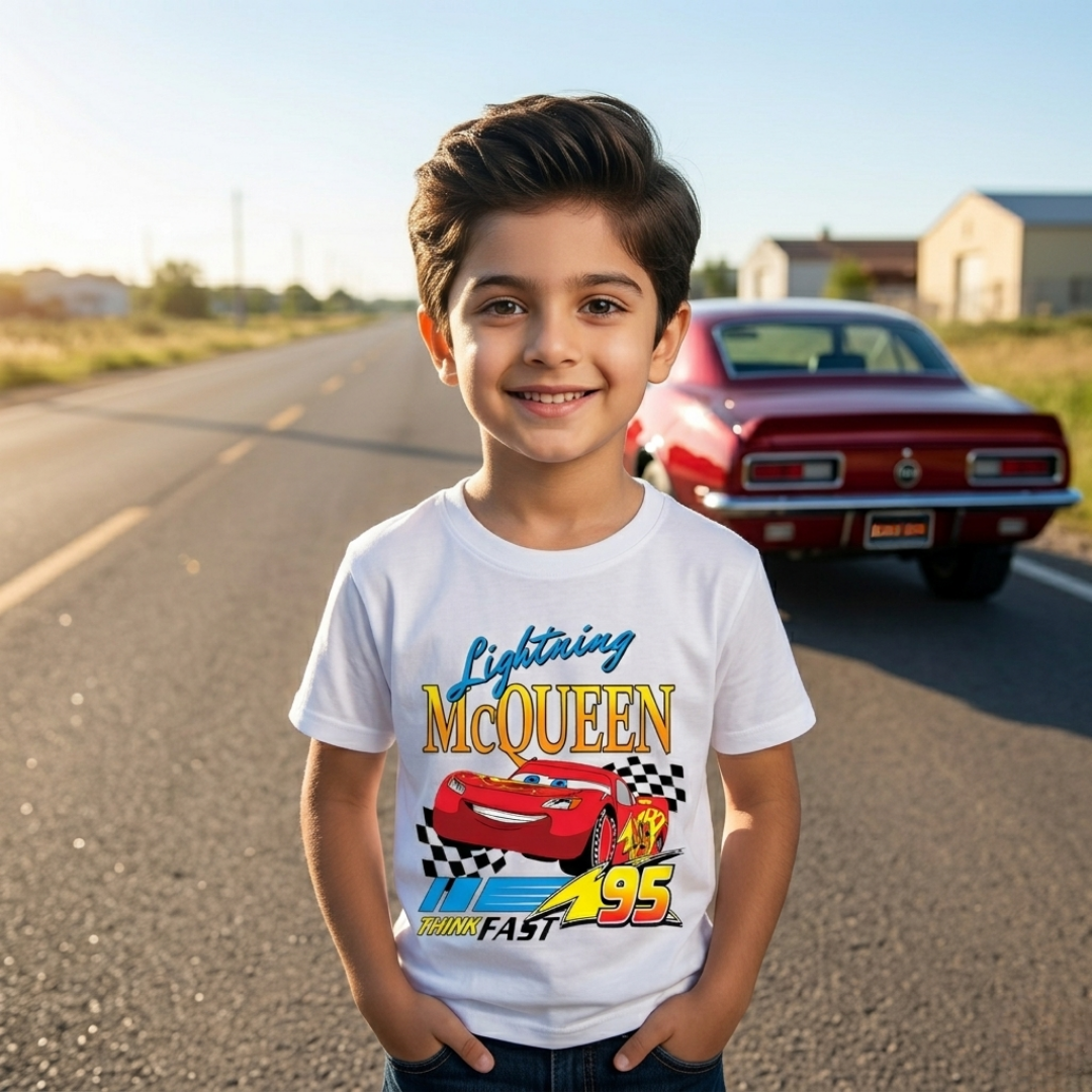 Macqeen Car Print Kids T-Shirt