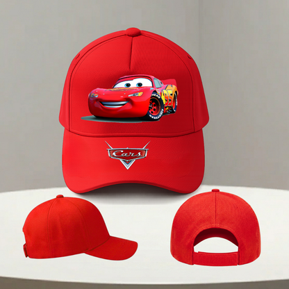 Kids Lightning McQueen Red Cap | Cartoon Car Printed Baseball Cap for Boys