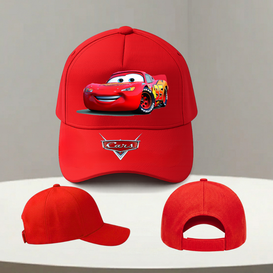 Kids Lightning McQueen Red Cap | Cartoon Car Printed Baseball Cap for Boys