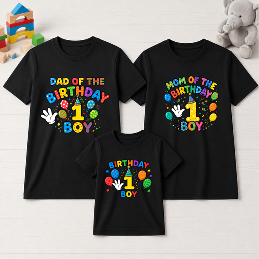 Family Birthday T-Shirts – Dad, Mom & Birthday Boy Matching Tees