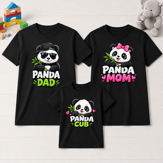 Panda Family Matching T-Shirts/ Pack of 3